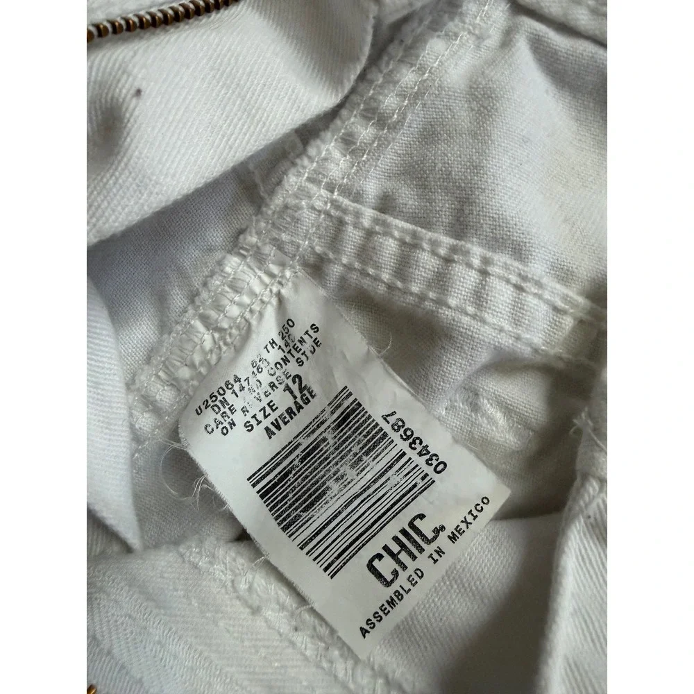Vintage Chic White Denim High Waisted‎ Mom Shorts Womens Size 12 90's